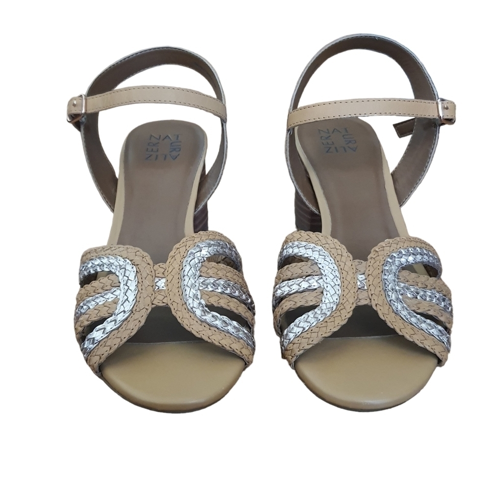 NATURALIZER Kingston Braided Block Heel Sandal, Size 9M, Tan Mutli - Picture 5 of 9